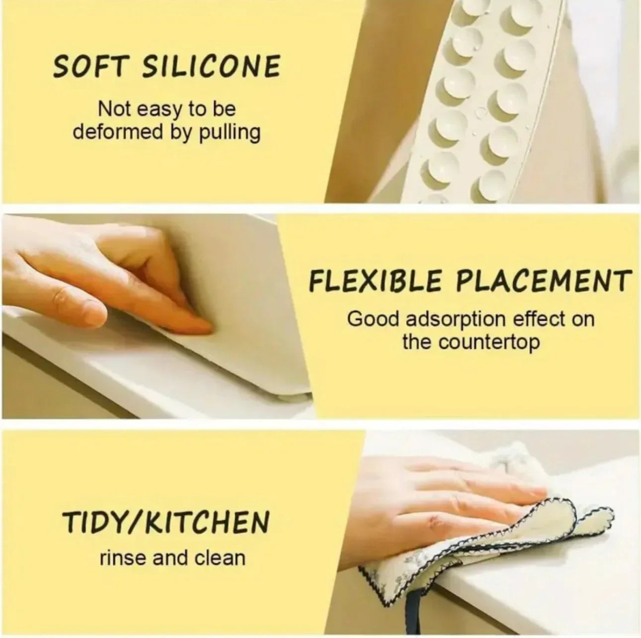 Silicone Kitchen Sink Splash Guard With Suction