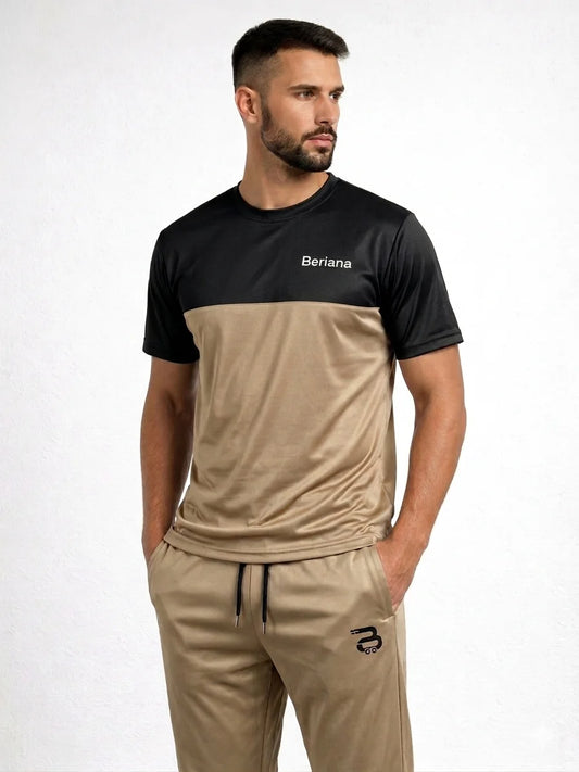 Black + Beige Tracksuit