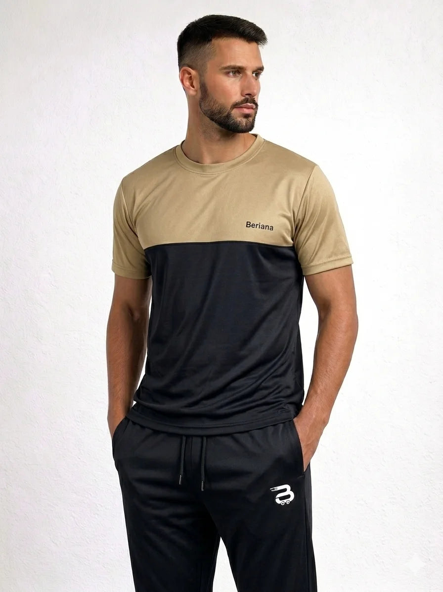 Beige + Black Tracksuit