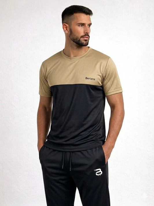 Beige + Black Tracksuit